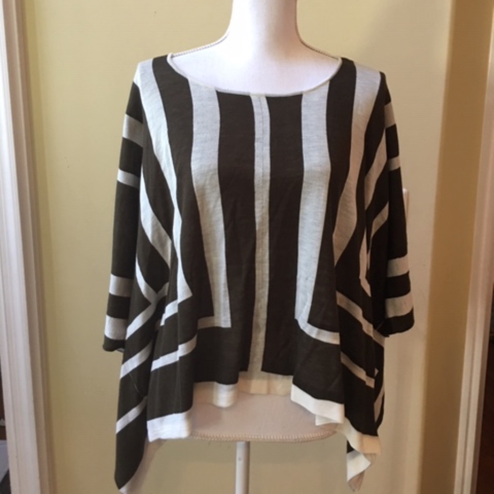 For Cynthia Button Back Poncho Cape Sweater
